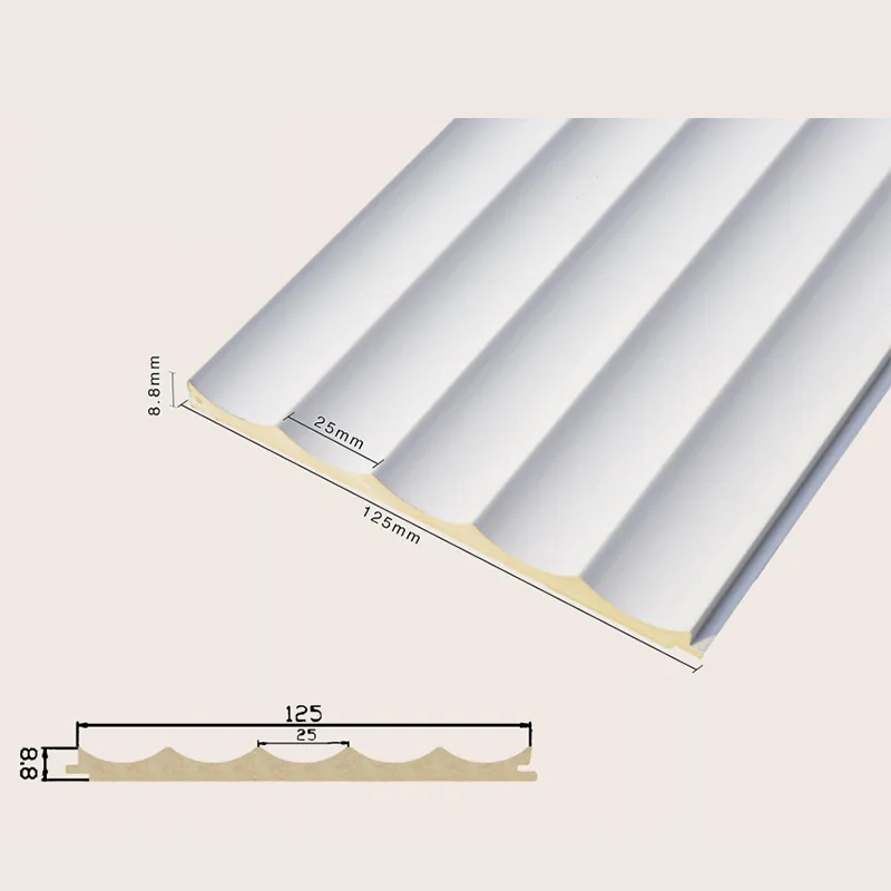 125 Solid infälld 5-Grid räfflad väggpanel